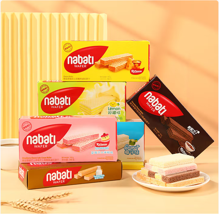 Nabati 納寶帝 麗芝士 混合口味威化餅干 145g*4盒*2件27.8元包郵（3.5元/盒）