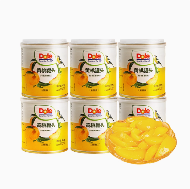 DOLE 都樂 黃桃/橘子水果罐頭 312g*6罐29.9元包郵