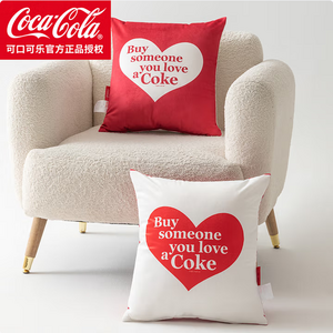 Coca-Cola 可口可樂(lè) 含枕芯水晶絨抱枕 40cm*40cm*一對(duì)裝