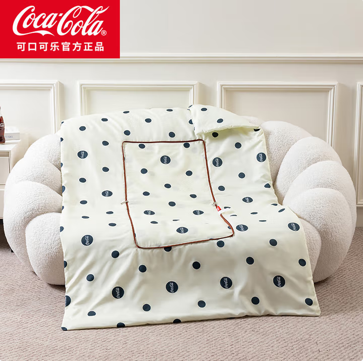 Coca-Cola 可口可乐 时尚抱枕被二合一 多色新低17元包邮
