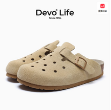 <span>白菜！</span>Devo Life 的沃 女款反絨牛皮軟木涼拖鞋 多款