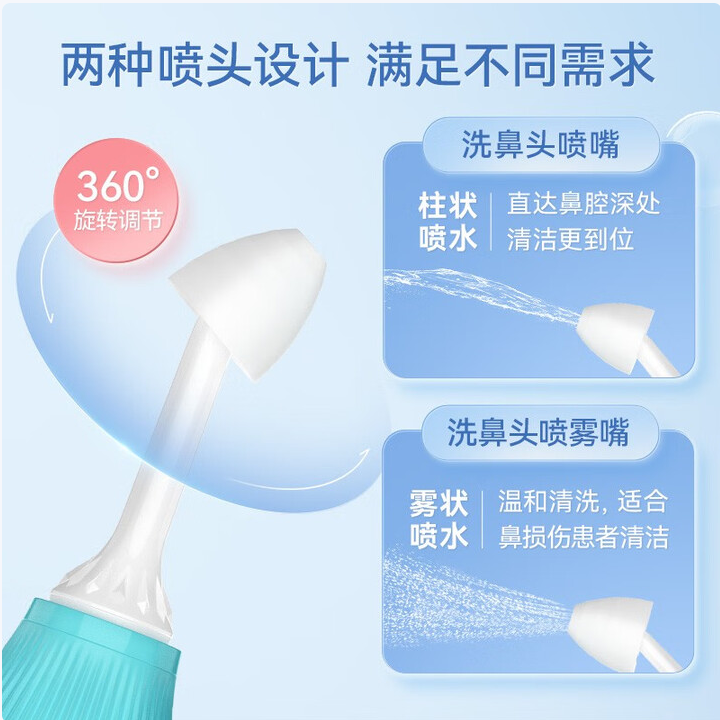 維德醫(yī)療 NJ3841 電動(dòng)脈沖洗鼻器（贈(zèng)洗鼻鹽30袋）新低39元包郵