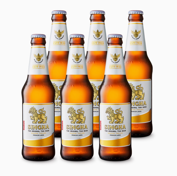 SINGHA 勝獅 泰國原裝進口 拉格黃啤酒330mL*6瓶21元包郵（3.5元/瓶）