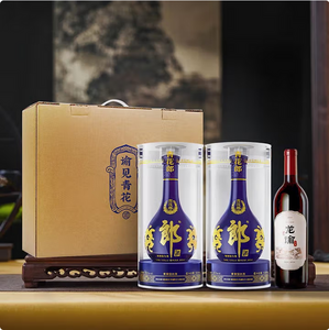 郎酒 青花郎 諭見青花53度醬香白酒500mL*2瓶+張裕龍諭單一園干紅750ml 