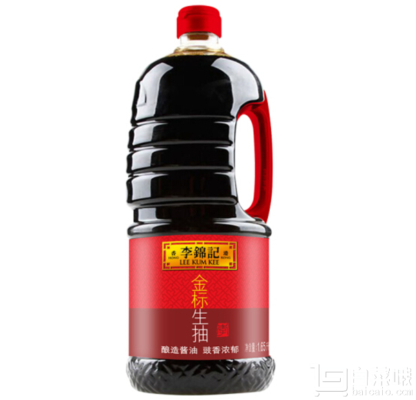 李锦记 金标生抽 一级酿造酱油 1.65L*7件￥54.3包邮（双重优惠）
