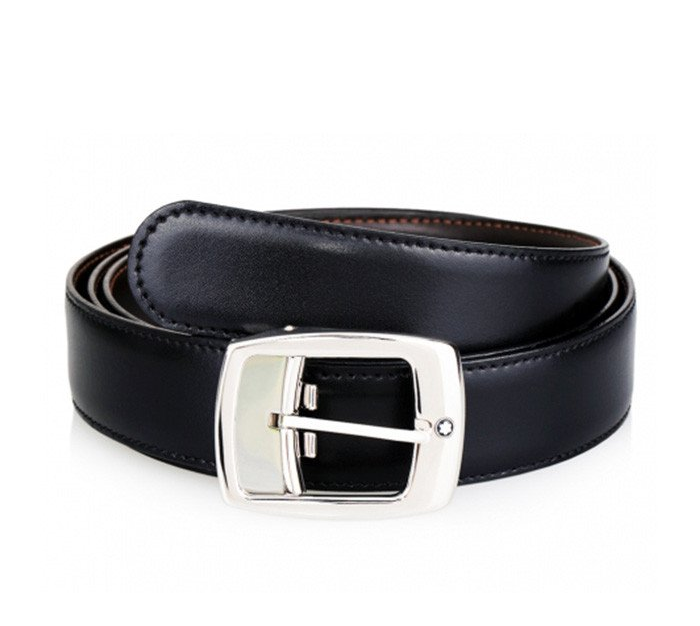 0點(diǎn)開始大白菜，MONTBLANC 萬寶龍 男士經(jīng)典白星logo鍍鈀方形針扣皮帶598.8元包郵