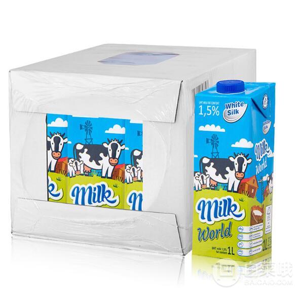 white silk 懷絲 波蘭進(jìn)口 低脂牛奶 1L*12盒*3件148.5元包郵（4.13元/L）