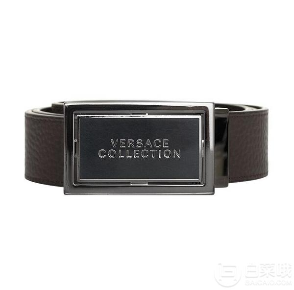 14點開始：VERSACE COLLECTION 范思哲 男士LOGO徽標板扣皮帶腰帶299元包郵包稅（限量1000件）