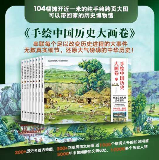 20点开始，手绘中国历史大画卷 全套8册149元包邮