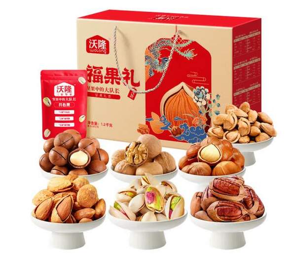 沃隆 福果禮純堅(jiān)果禮盒1200g89元包郵