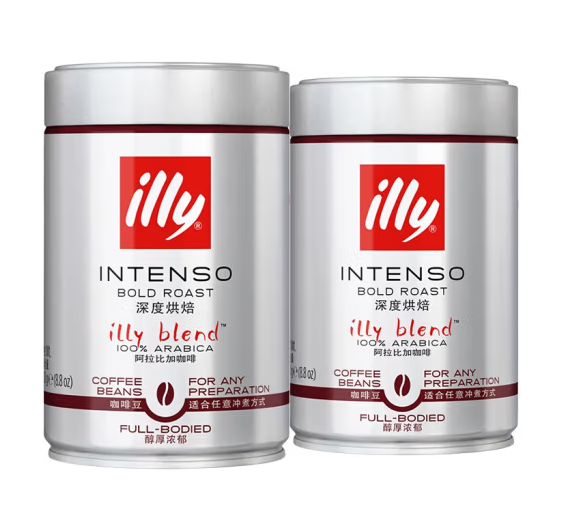 意大利进口 illy 意利 深度烘培咖啡豆250g*3罐94.71元包邮（折31.57元/罐）