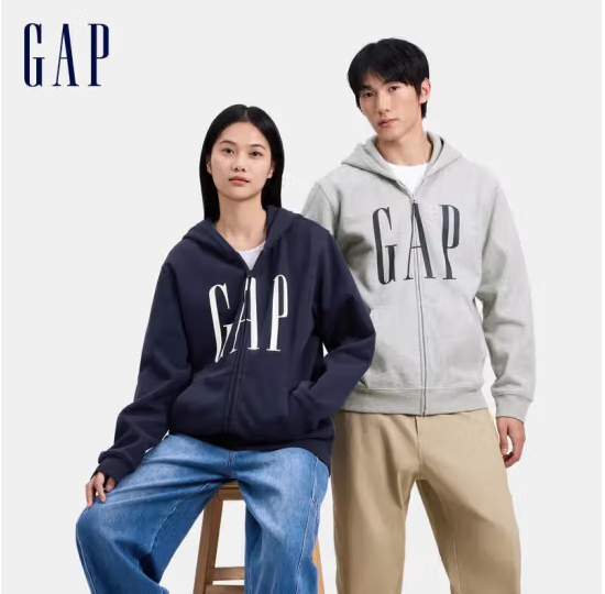 <span>白菜！</span>Gap 盖璞 2024年秋季新款 男女同款经典LOGO复古连帽开衫卫衣 660128 多色新低76.93元包邮