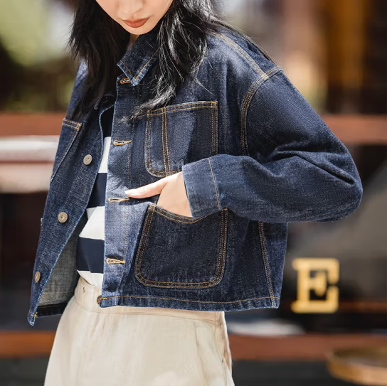 Maden 马登女装 女士复古水洗丹宁牛仔外套79.95元包邮（22点截止）