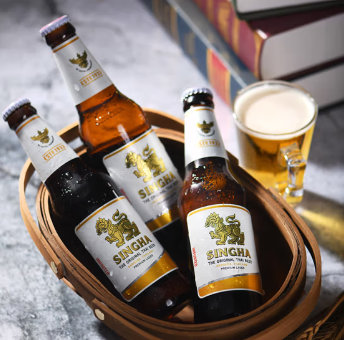 SINGHA 胜狮 泰国原装进口 拉格黄啤酒 330mL*24瓶新低60元包邮（2.5元/瓶）