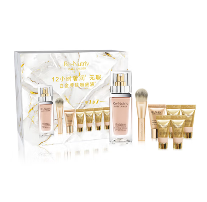 Estée Lauder 雅詩蘭黛 白金級奢寵光璨精華粉底液臻享禮盒 SPF 20/PA+++ 30mL 19號 送20ml+5ml防曬乳+化妝刷685元包郵