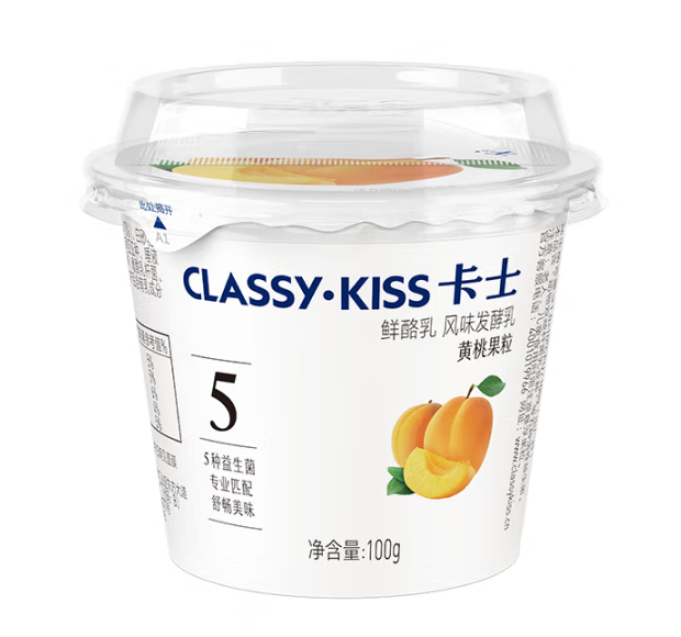 CLASSY·KISS 卡士 黄桃果粒鲜酪乳100g*6杯*4件53.2元包邮（2.22元/杯）