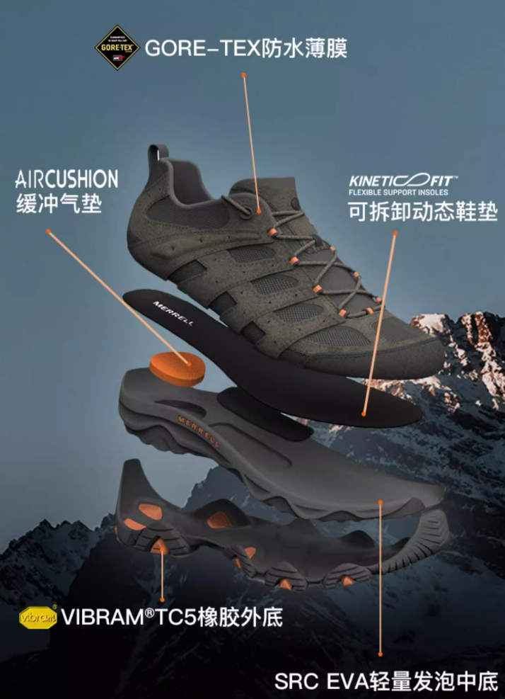 <span>白菜！</span>Merrell 邁樂 MOAB 3 GTX 男女同款低幫防水登山鞋新低397.42元包郵（20點搶券）