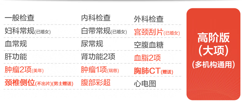 安美溪 男女專項CT體檢套餐 美年大健康/瑞慈通用新低419元