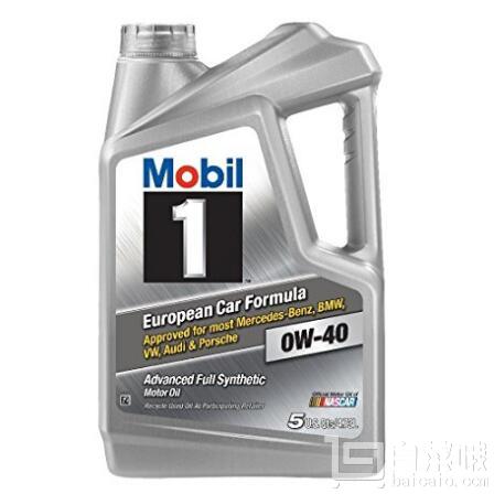 米国版，Mobil 美孚1号全合成机油 0W-40 5夸脱秒杀价￥229包邮