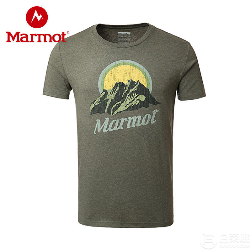 Marmot 土拨鼠 男士吸湿排汗速干短袖T恤 2色史低99元包邮（下单4折）