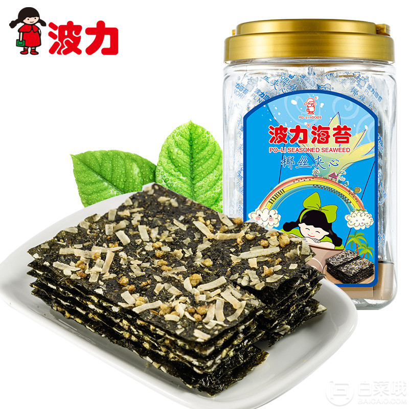 波力 海苔椰丝脆片 84g*2件 ￥35.8元包邮18元/件（拍2件）