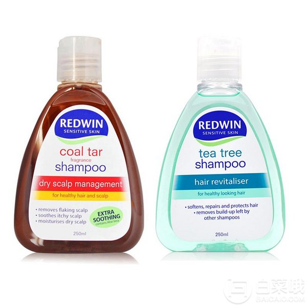 澳洲进口 Redwin 天然茶树油无硅洗发水+ 煤焦油无硅洗发水 250ml*2瓶*279元包邮包税（双重优惠）