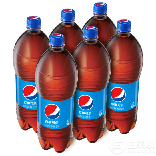 百事可乐 碳酸饮料 可乐型汽水 2L*6瓶34.9元