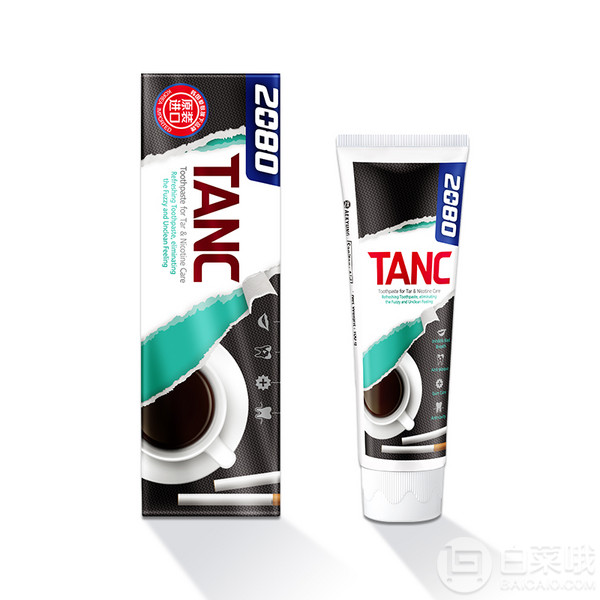 韩国进口，爱敬2080 TANC炫白牙膏100g5.9元包邮（需领券）