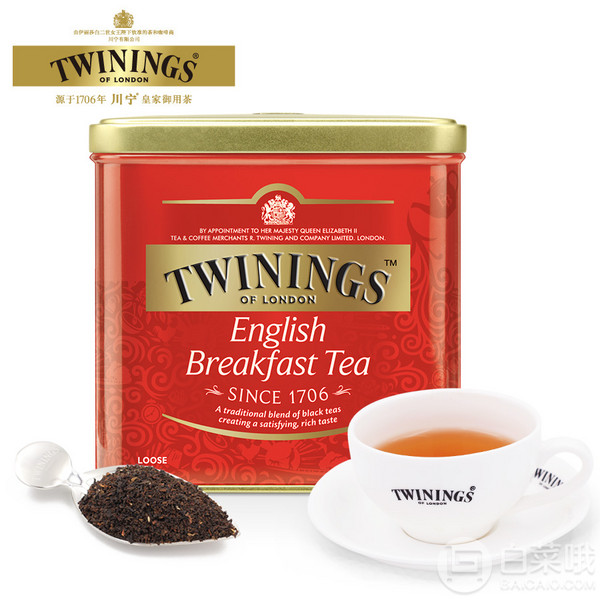波兰进口 Twinings 川宁 英国早餐红茶 500g新低84.5元包邮（双重优惠）