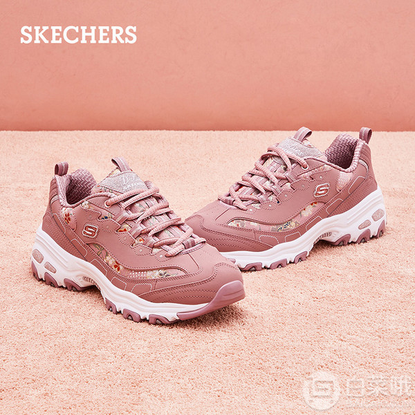 Skechers 斯凯奇 D'LITES系列 厚底复古刺绣老爹鞋 13082 2色新低249元包邮