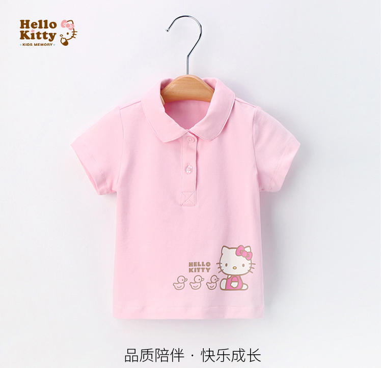 A类品质，hellokitty 女童纯棉polo衫 3色新低￥44包邮（需用￥15优惠券）