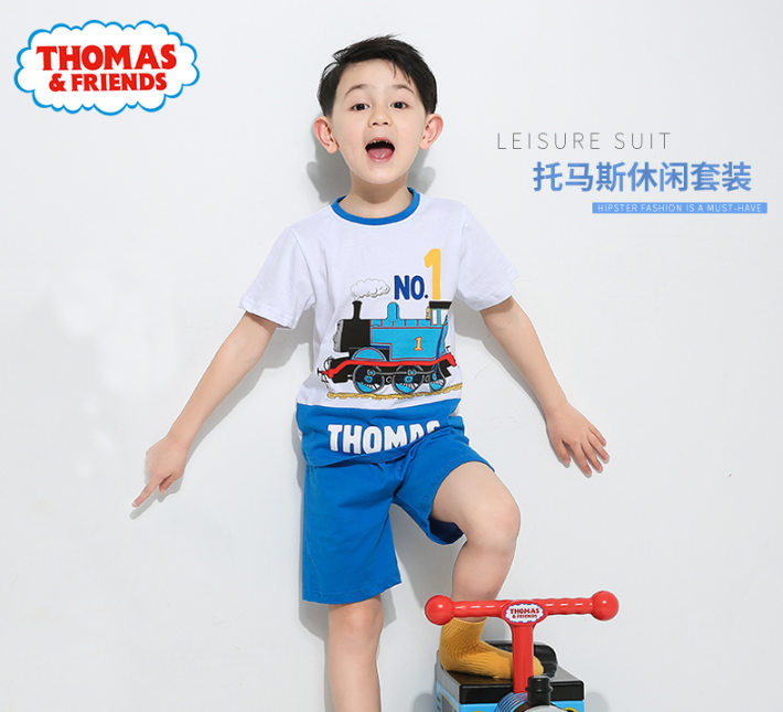 Thomas & Friends 托马斯和朋友 正版授权 男童时尚印花纯棉T恤两件套新低39元包邮（需用30元优惠券）