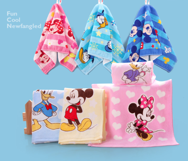Disney 迪士尼 米妮米奇纯棉割绒儿童毛巾4条史低24.9元包邮（需用15元优惠券）
