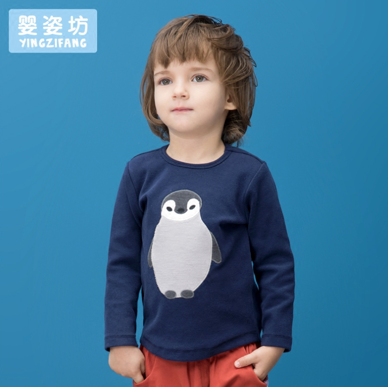 婴姿坊 儿童纯棉圆领长袖T恤（80~140码）多色29.9元包邮（需用30元优惠券）
