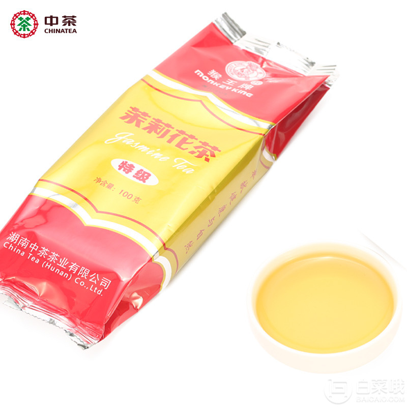 经典老号，中茶 猴王 特级茉莉花茶100g9.9元包邮（需领券）