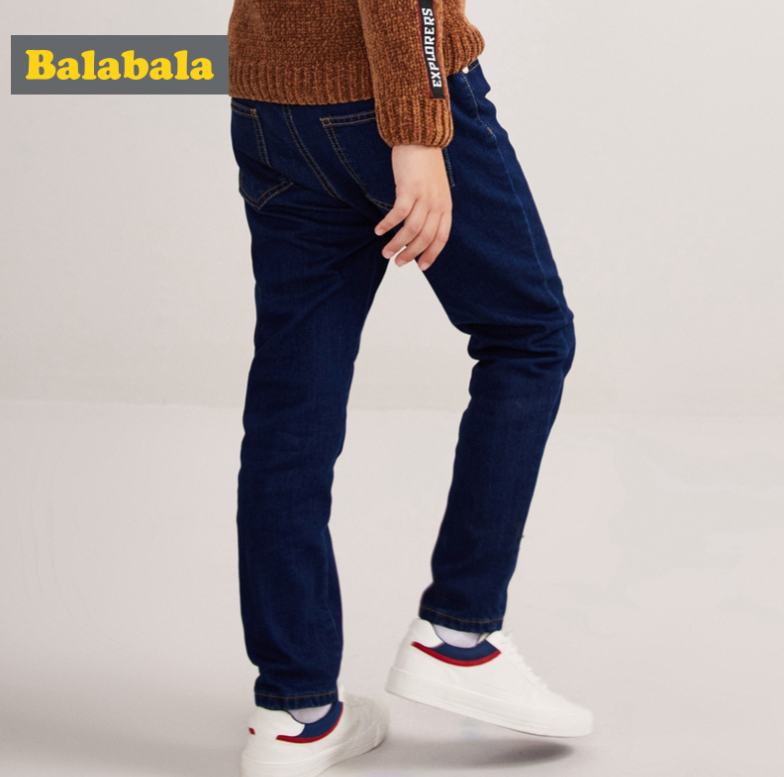 巴拉巴拉 加绒保暖儿童牛仔裤 （130~170码）2色79元包邮（需用优惠券）