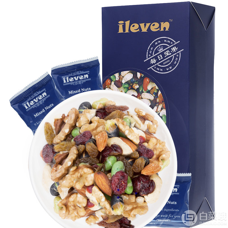 ileven 坚果食光 每日坚果25袋625g39元包邮（需用优惠券）