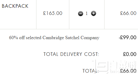 新低折扣！The Cambridge Satchel全线额外4折，女士Barrel系列真皮手工双肩包 两色 新低£66 免费直邮到手￥585