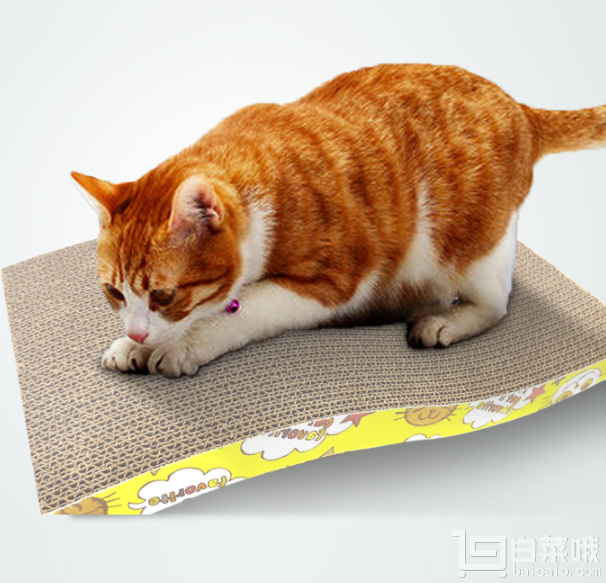 天然玉米胶，猫主子专用瓦楞纸磨爪板 送猫薄荷￥6.9起包邮（￥11.9-5）