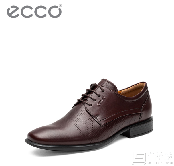 17冬款，ECCO 爱步 开罗 男士真皮正装鞋 .5 国内￥1579到手￥685
