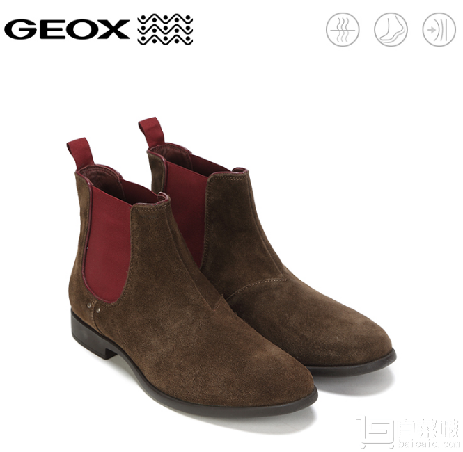 双十一预售，GEOX 健乐士 男士牛皮反绒切尔西短靴￥439包邮（需定金￥60）可叠加全场无门槛￥50优惠券