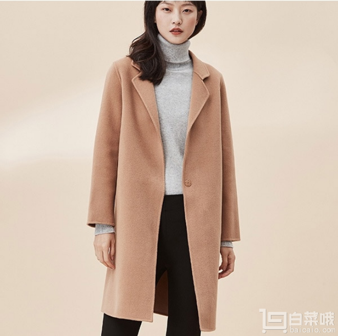 网易严选 女士100%羊毛双面呢大衣 两色¥699包邮（￥799-100）