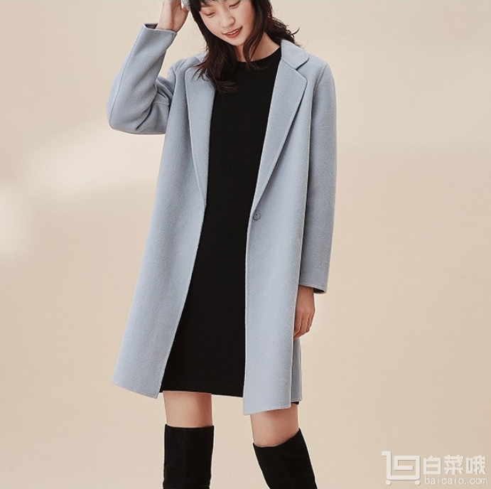 网易严选 女士100%羊毛双面呢大衣 两色¥699包邮（￥799-100）