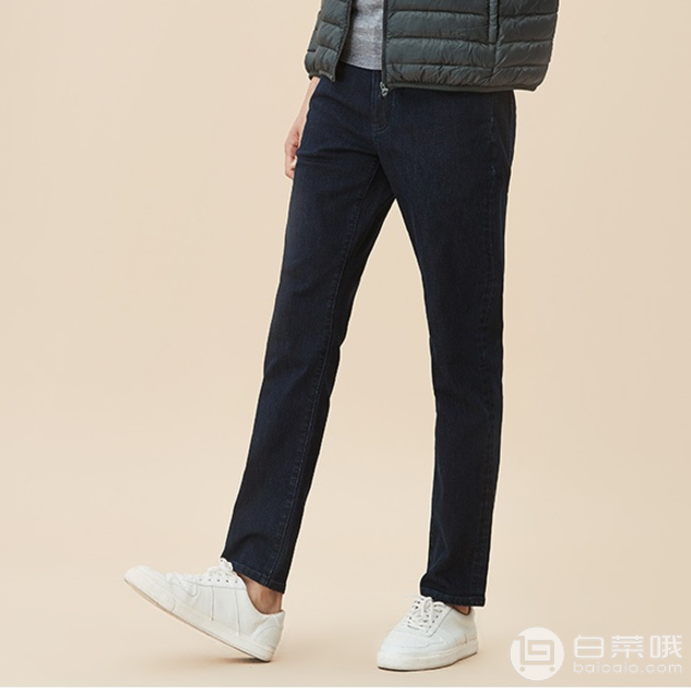 网易严选 男款火山岩冬季保暖牛仔裤新低129元包邮