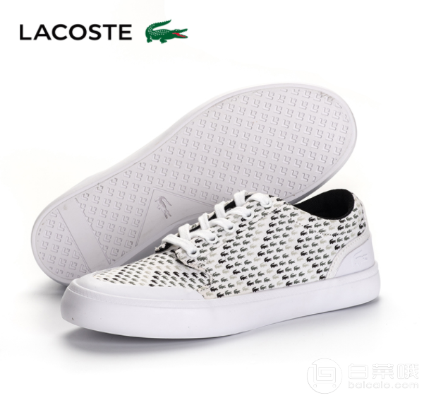 LACOSTE 法国鳄鱼 4HND.15 女士帆布系带休闲鞋 两色¥140包邮（￥200 下单7折）