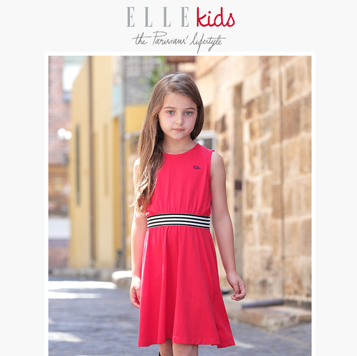 18年夏季新款，ELLE kids 女童无袖露背连衣裙 2色79元包邮（需领40元优惠券）