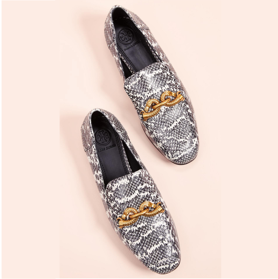 TORY BURCH 托里·伯奇 Jessa女士平底蛇纹乐福鞋 4免费直邮到手1168元