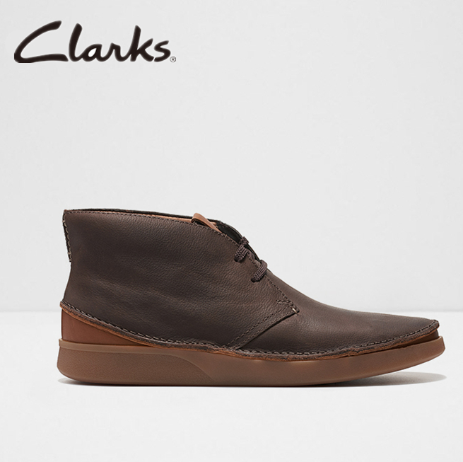 限43码，Clarks 其乐 Oakland Rise 男士牛皮系带休闲短靴新低277元