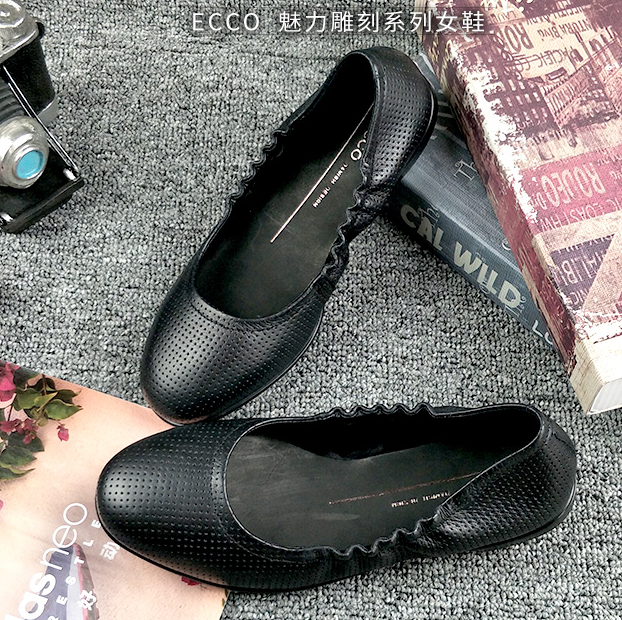 限37码，Ecco 爱步 Incise魅力雕刻系列 女士圆头透气一脚蹬单皮鞋380.73元