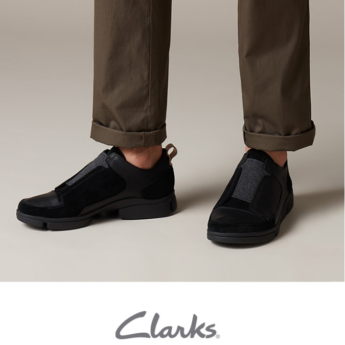 限43码，19新款 Clarks 其乐 TriVerve Slip 男士真皮松紧带三瓣底休闲鞋 26139570到手271元（国内1179元）